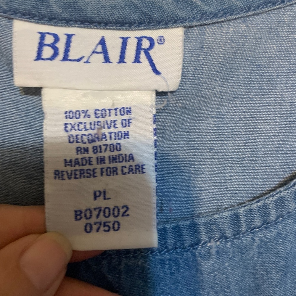 Vintage Blair Blue Denim Midi Dress with Embroidery - Picture 5 of 6